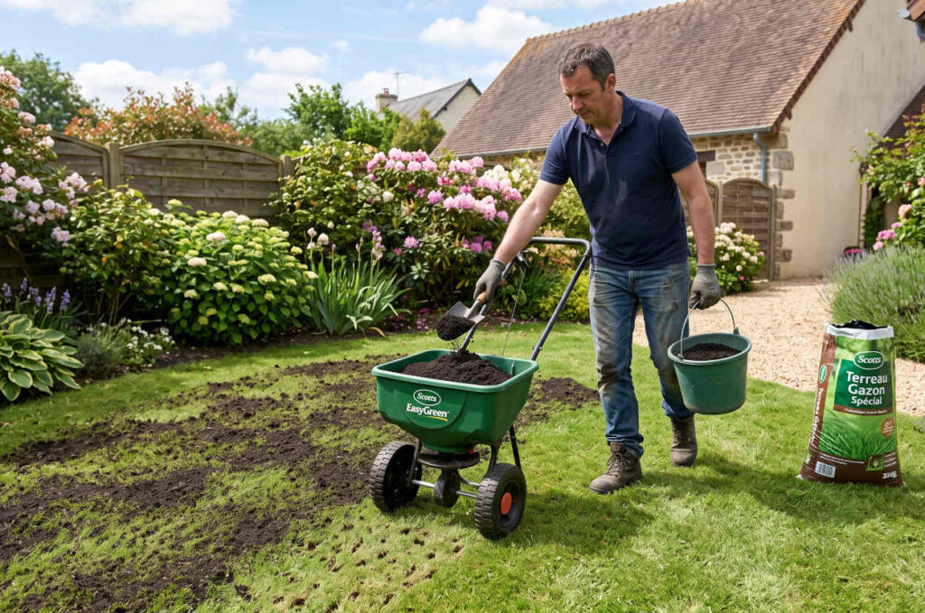 terreau gazon terreautage