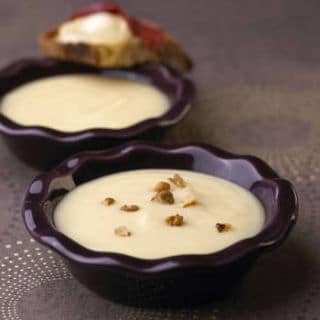 potage-topinambour potage-topinambour - Potage de topinambours crémés, tartine de chèvre chaud