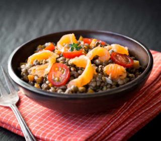 salade-lentille-saumon- Salade de lentilles au saumon et yaourt