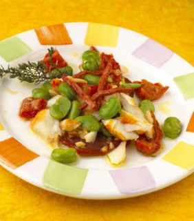 salade-feve-choriz-haddock salade fève chorizo haddock