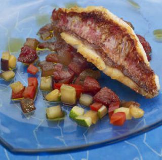 Filet-de-rouget-chorizo-tomate Filet de rouget chorizo tomate