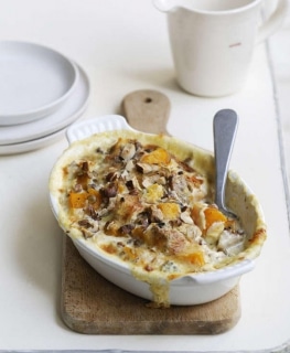 gratin-de-courge-et-lentilles-du-Puy-au-Bleu-aveze gratin de courge et lentilles du Puy au Bleu aveze