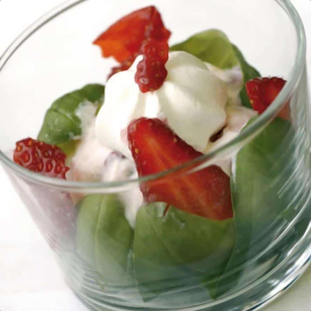 fraise basilic meringue fromage blanc