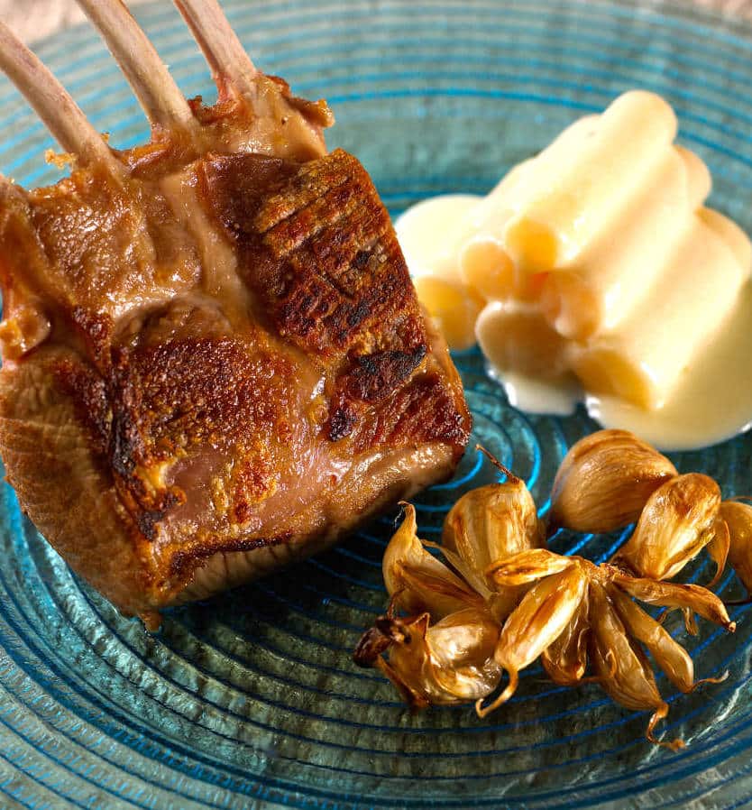 Carre d'agneau aux salsifis