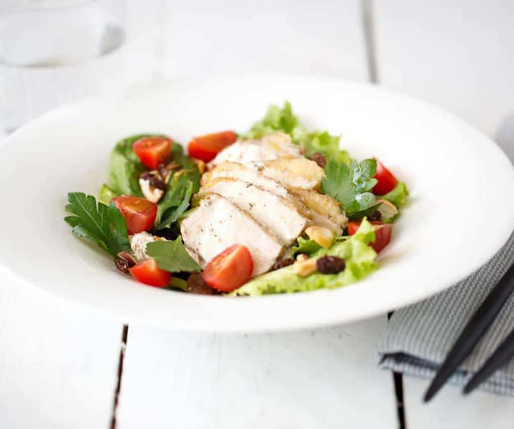 salade volaille fruits sec tomate-cerise