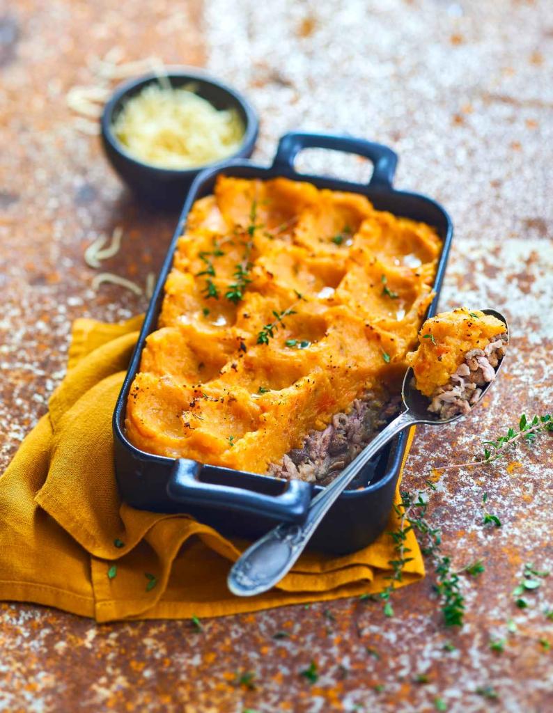 Hachis parmentier de bœuf veau panais patate douce