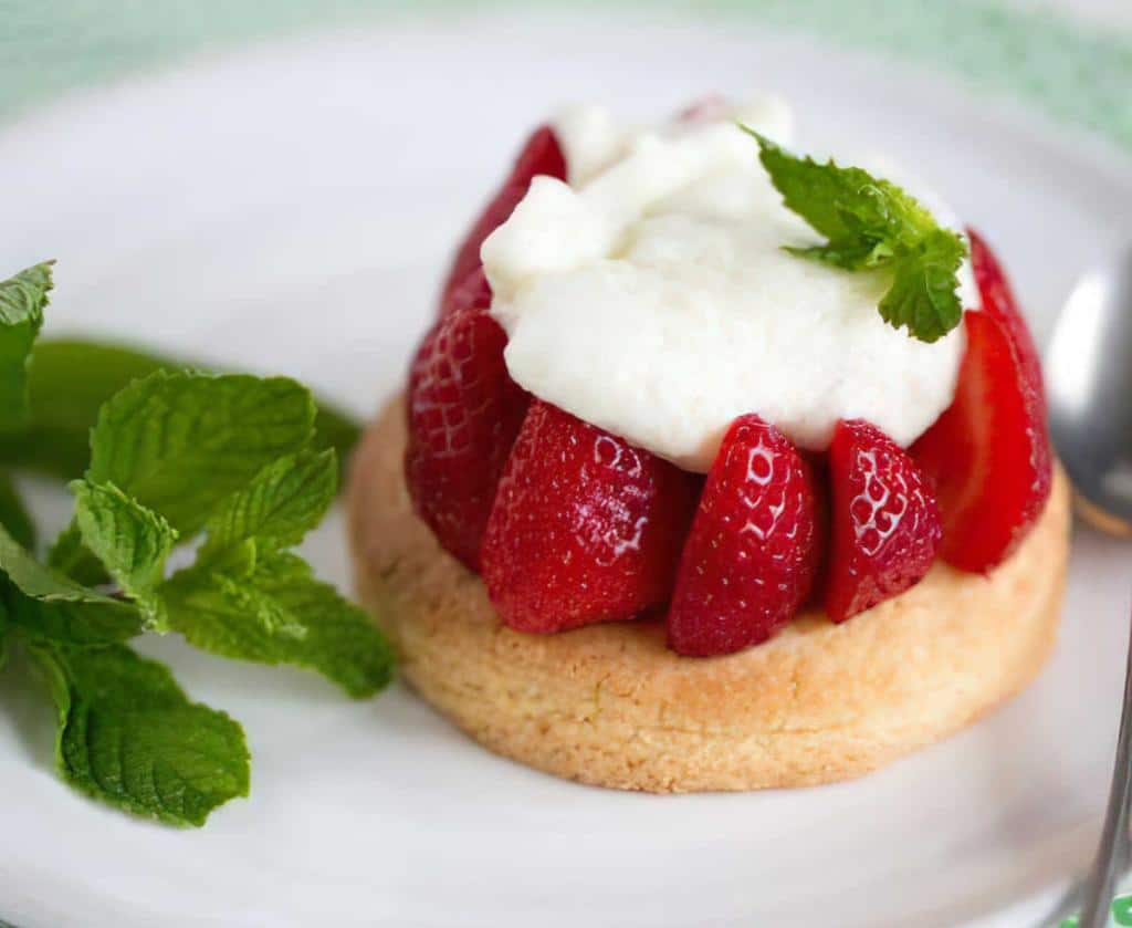 sablé aux fraise menthe