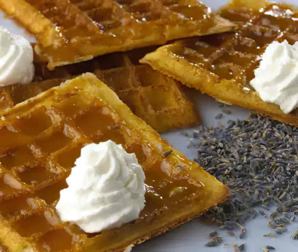 gaufre au beurre de miel de lavande