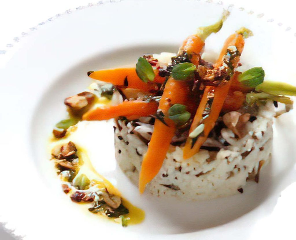 Recette de riz carottes confites orange-menthe et noisettes caramélisées