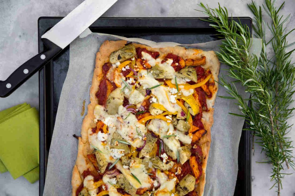 recette focaccia au fromage et artichaut