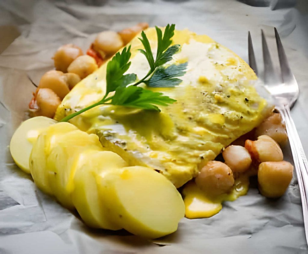 Poisson julienne sauce safran