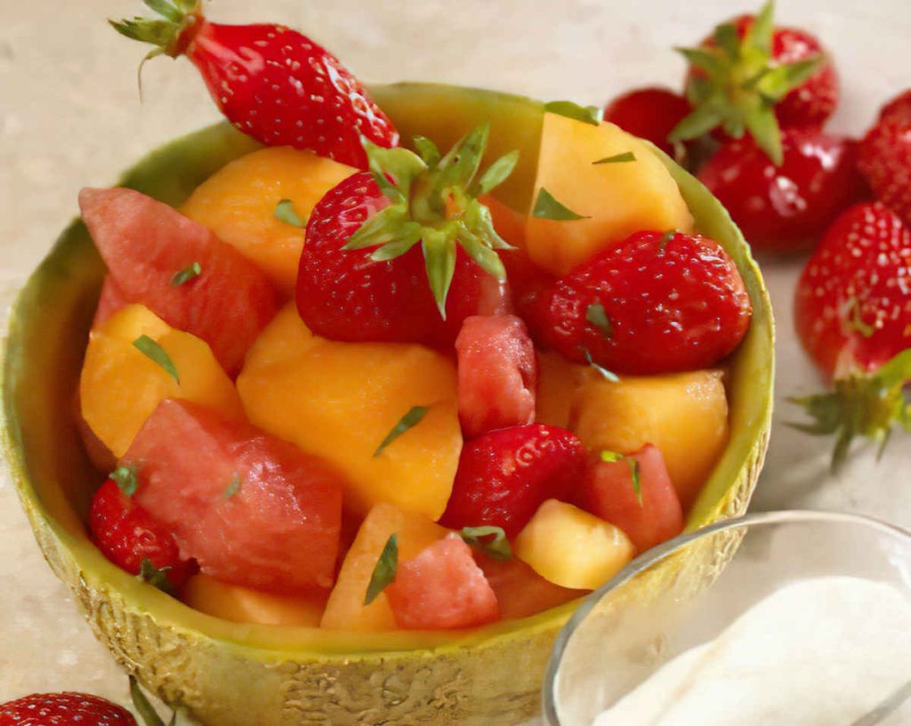 Recette de salade fruits basilic