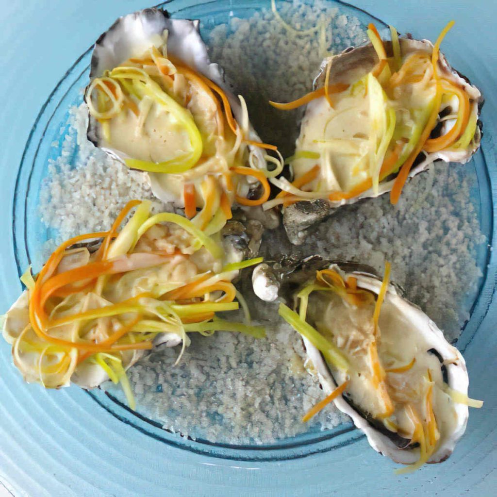 huitre chaude julienne légumes beurre blanc