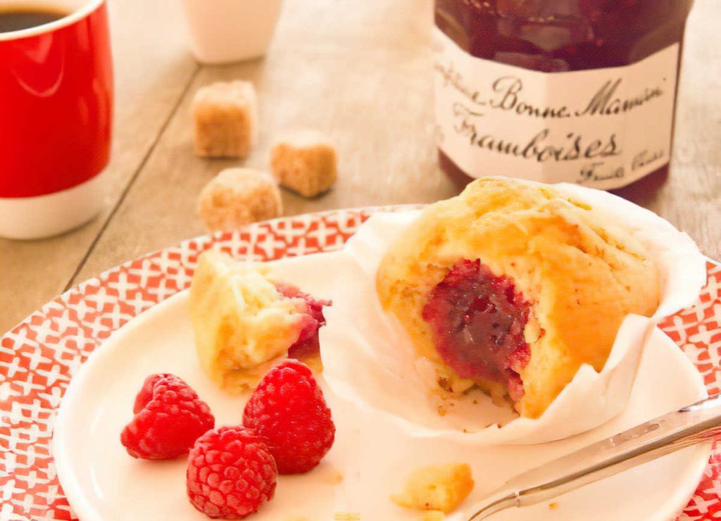 Muffins coeur de confiture de Framboises