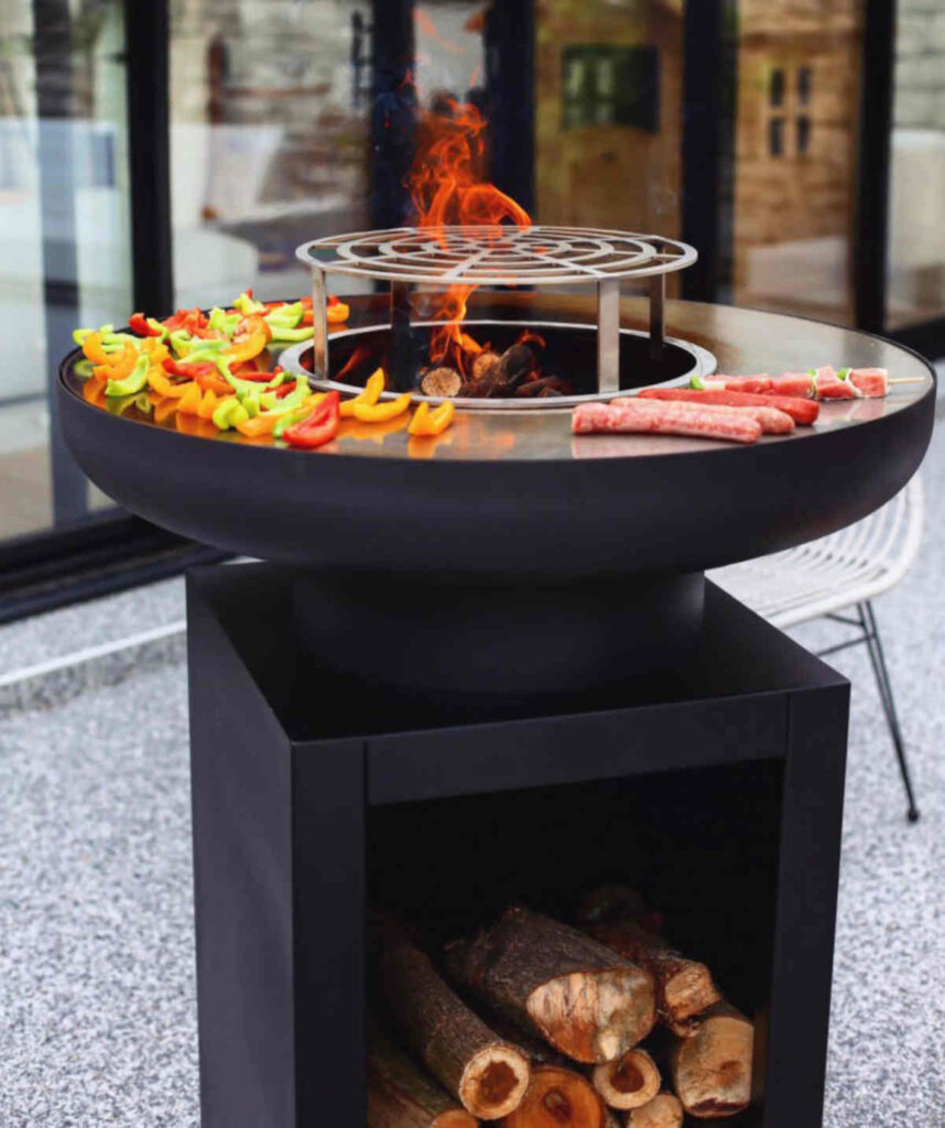 brasero avec grill barbecue