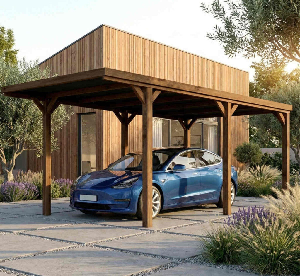 carport bois victor toit couvert
