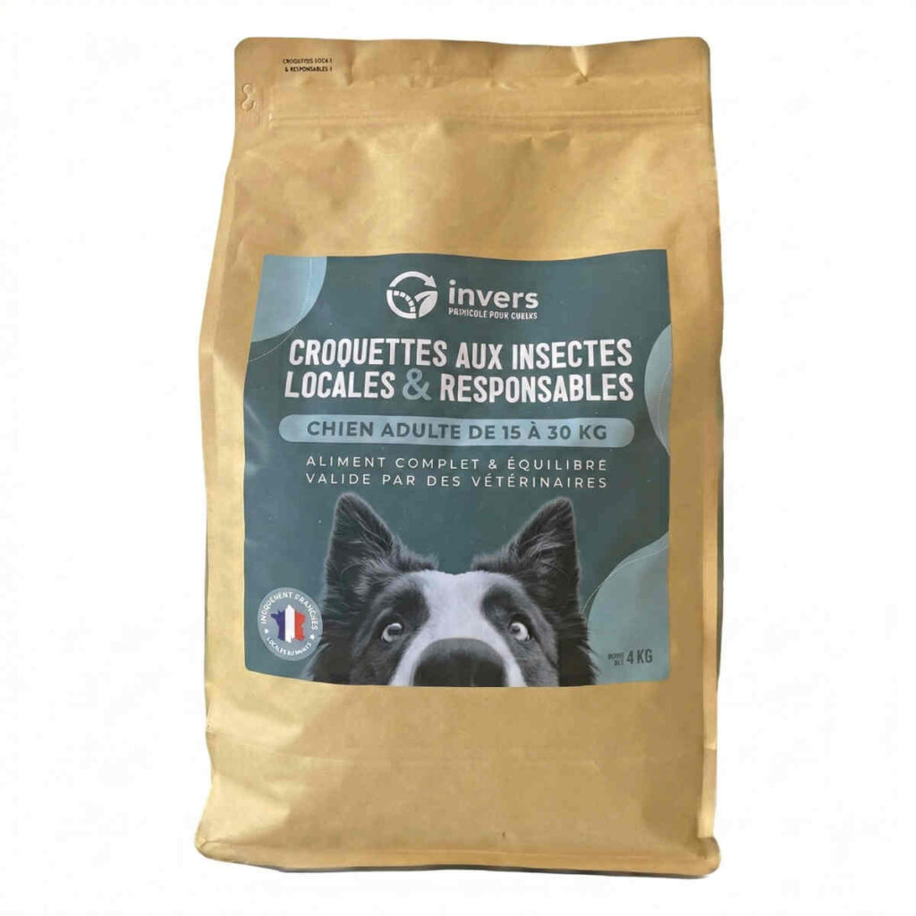 croquettes pour chien aux insectes