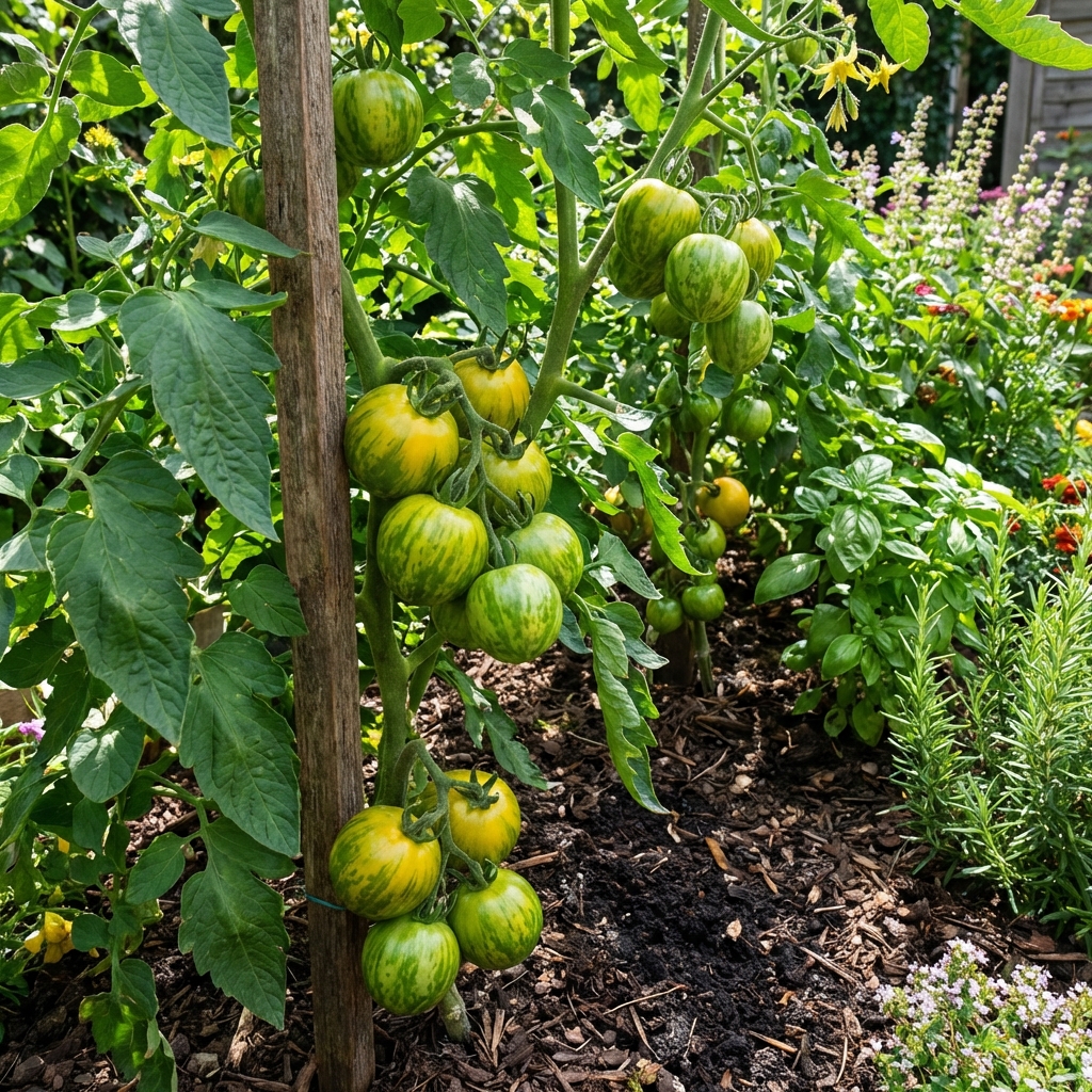 Paquet de 30 graines de tomate Green Zebra avec illustration du fruit