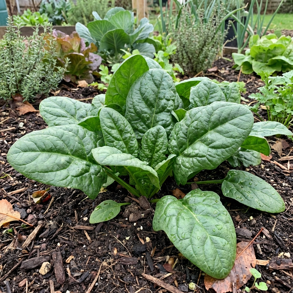 Paquet de 500 graines d'épinard Géant d'Hiver avec illustration du plant mature