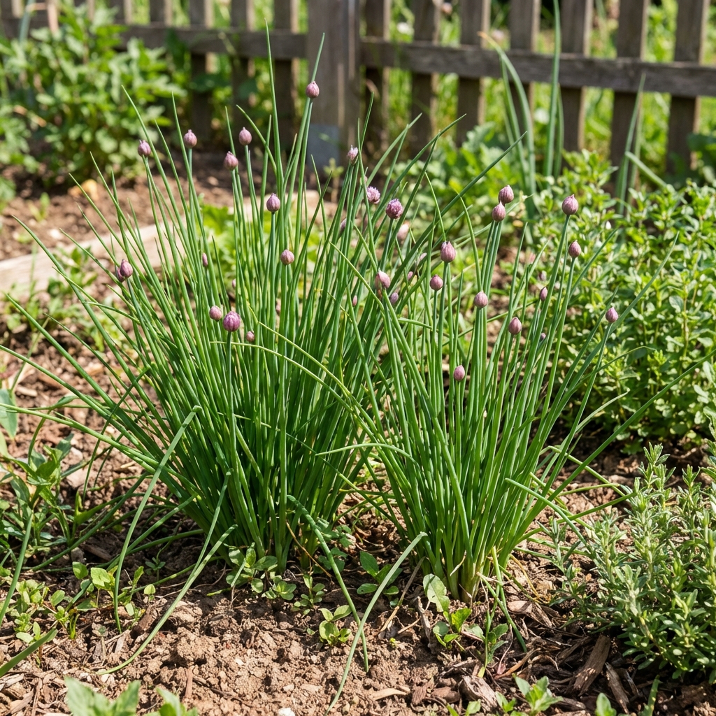 Paquet de 500 graines de ciboulette commune avec illustration du plant de ciboulette