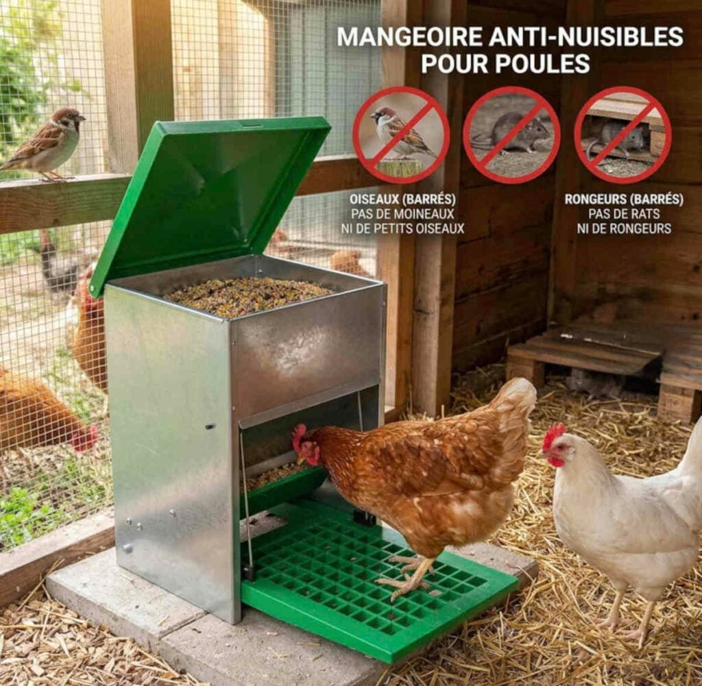 Mangeoire Anti-Nuisibles 5 kg pour Poules