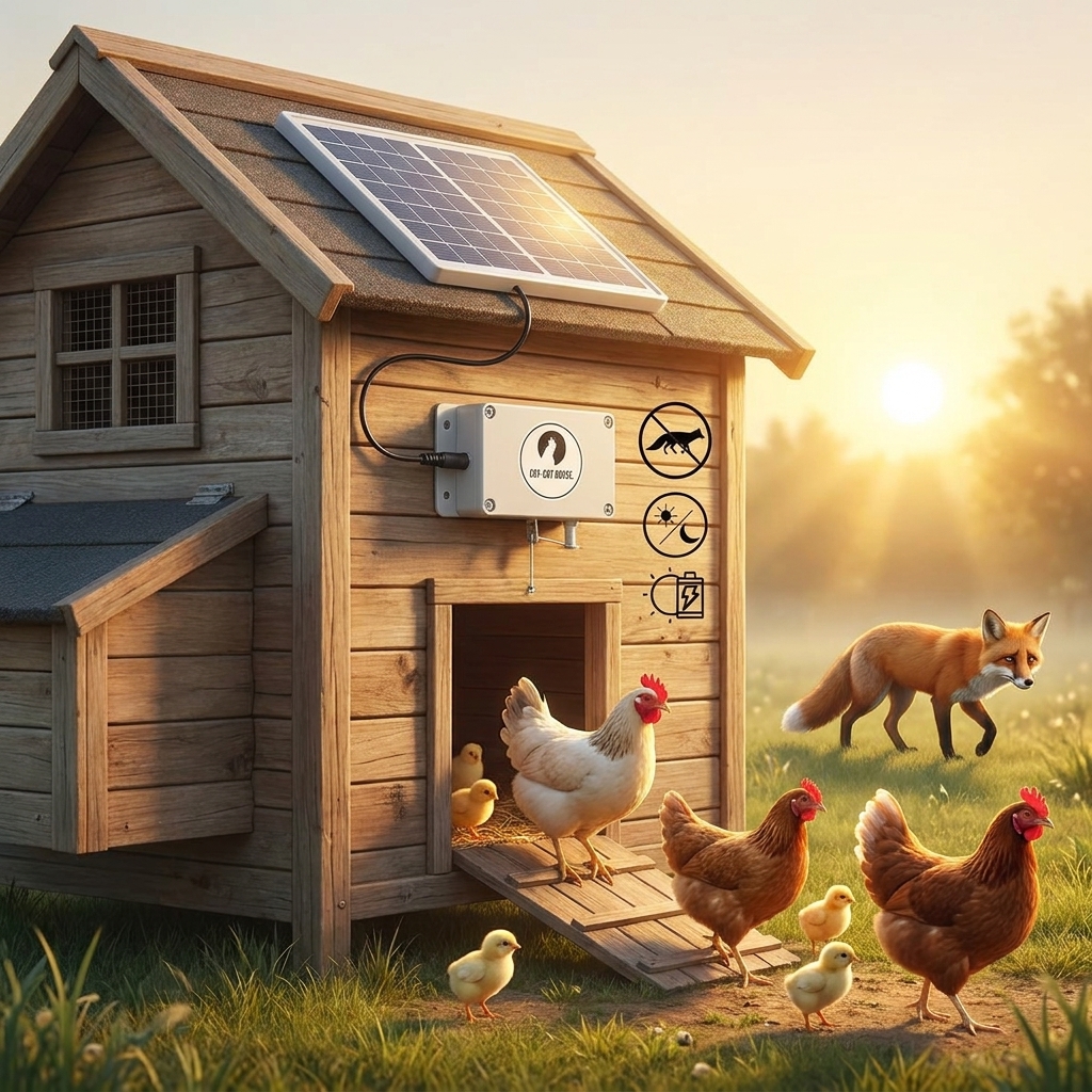 Portier Automatique Solaire pour Poulailler - Sécurité et Confort Garantis