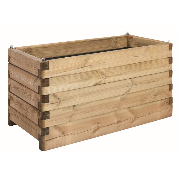 Bac à fleurs rectangulaire en bois Oléa - 100 x 50 x 50 cm