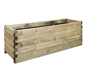 Bac à fleurs rectangulaire en bois Oléa - 150 x 50 x 50 cm