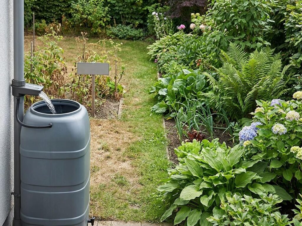 Cuve d'eau de pluie et collecteur de gouttière