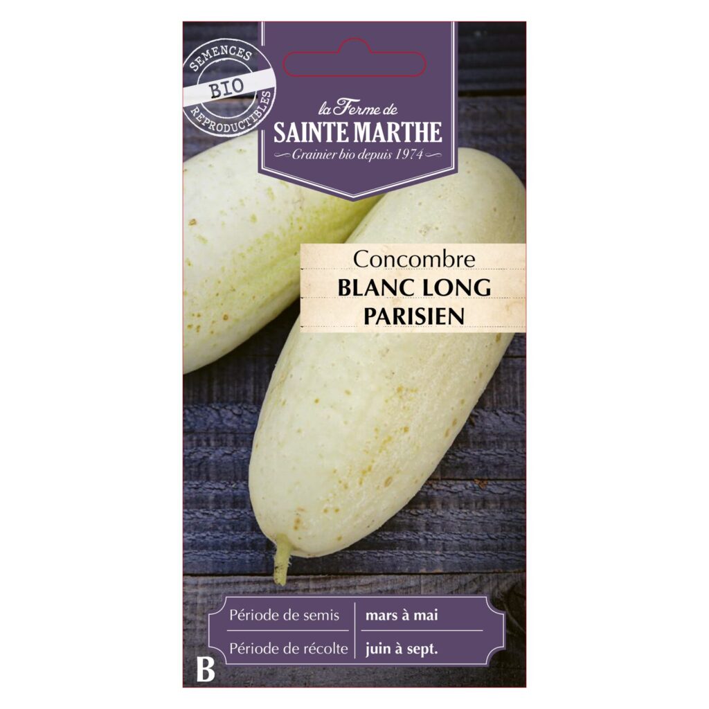 Concombre Blanc Long Parisien - 15 graines bio — sachet recto
