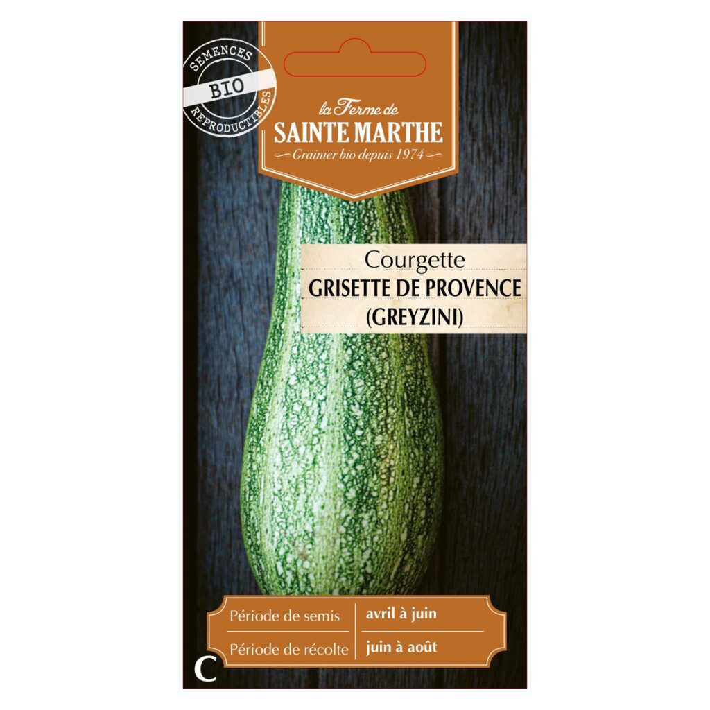 Courgette Grisette de Provence (Greyzini) - 15 graines bio — sachet recto