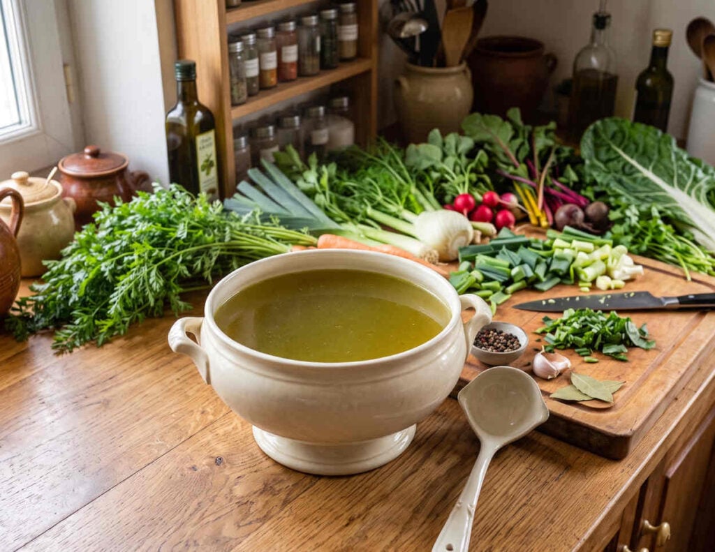 Bouillon fanes de légumes